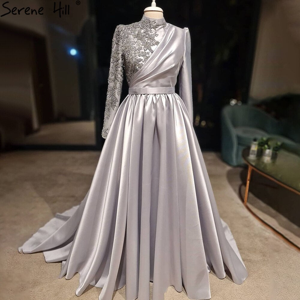 Pink Luxury A-Line Evening Dresses Gowns 2025 One Shoulder Beading Sexy For Women Party LA71033
