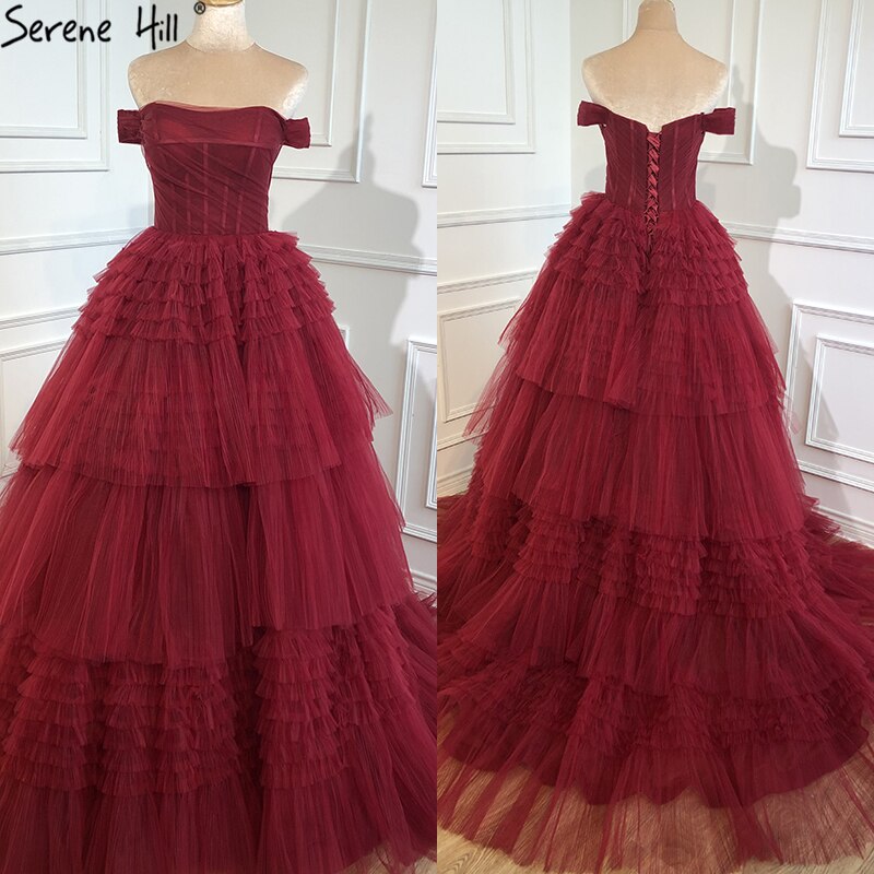 Pink Off Shoulder Wedding Dresses 2025 Tiered Sexy Simple High Quality Bridal Gowns HM67120 Custom Made