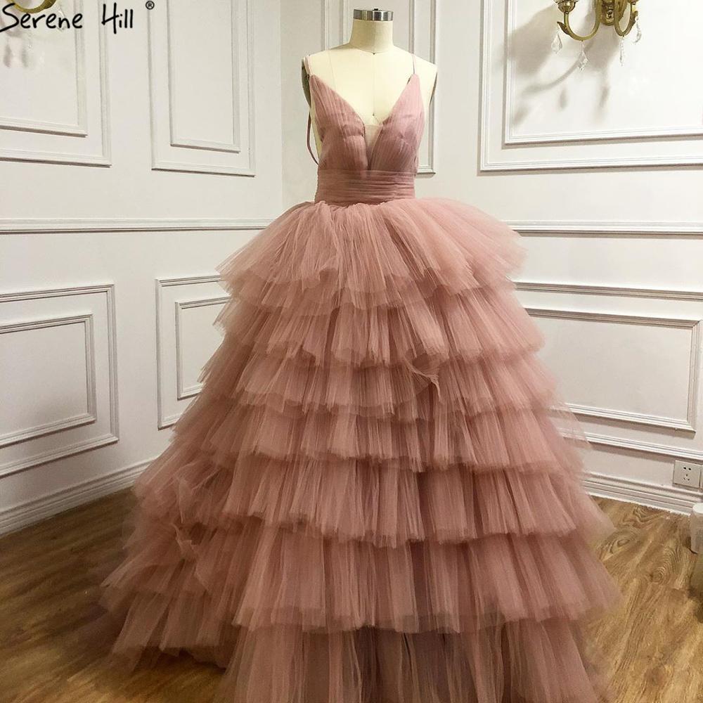 Vestidos de novia sencillos en capas rosas 2025, vestido de novia sexy sin espalda de alta calidad HA2446, hecho a medida