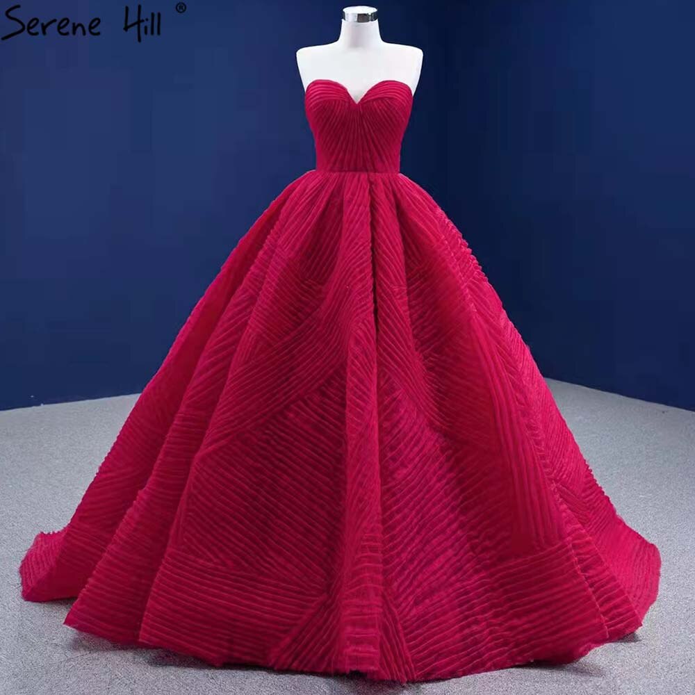 Rote Falte High-End-Brautkleider 2025 Schatz Sexy Lace Up Braut Kleider HM67355 Nach Maß