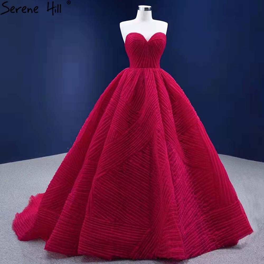 Rote Falte High-End-Brautkleider 2025 Schatz Sexy Lace Up Braut Kleider HM67355 Nach Maß