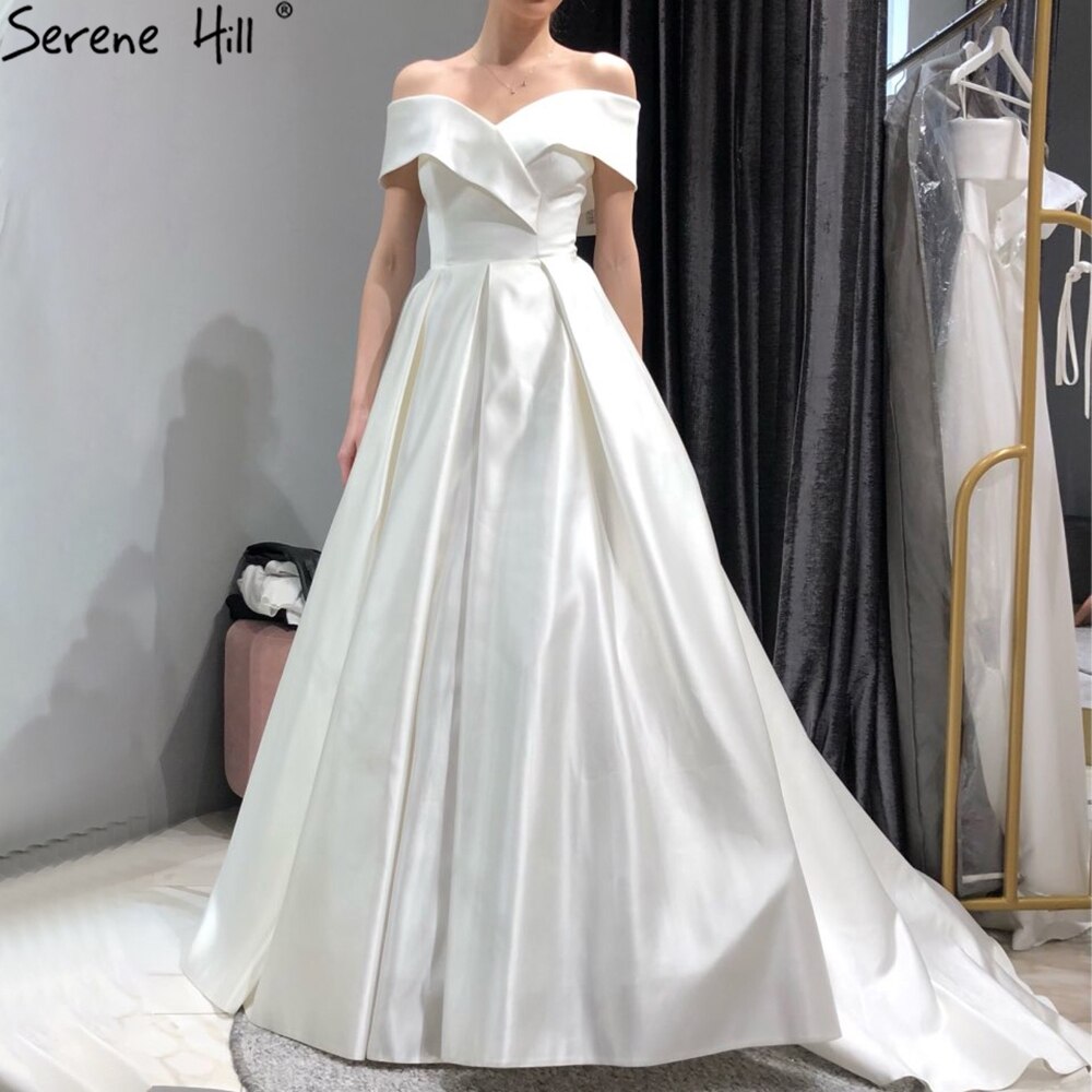 Satin Ivory A-Line Wedding Dresses 2025 Sweetheart Simple Sexy Bridal Gowns HA2509 Custom Made