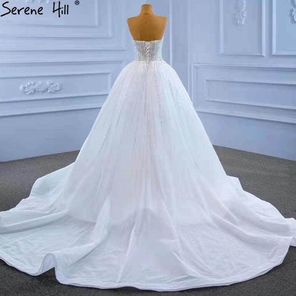 White Detachable Train Mermaid Wedding Dresses 2025 Beaded Luxury Bride Gowns HM67404 Custom Made