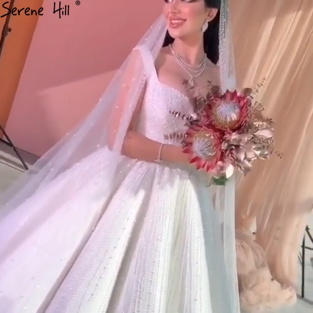 White Luxury Sexy Wedding Dresses 2025 Spaghetti Straps Beading High-end Bride Gowns HA2468 Custom Made