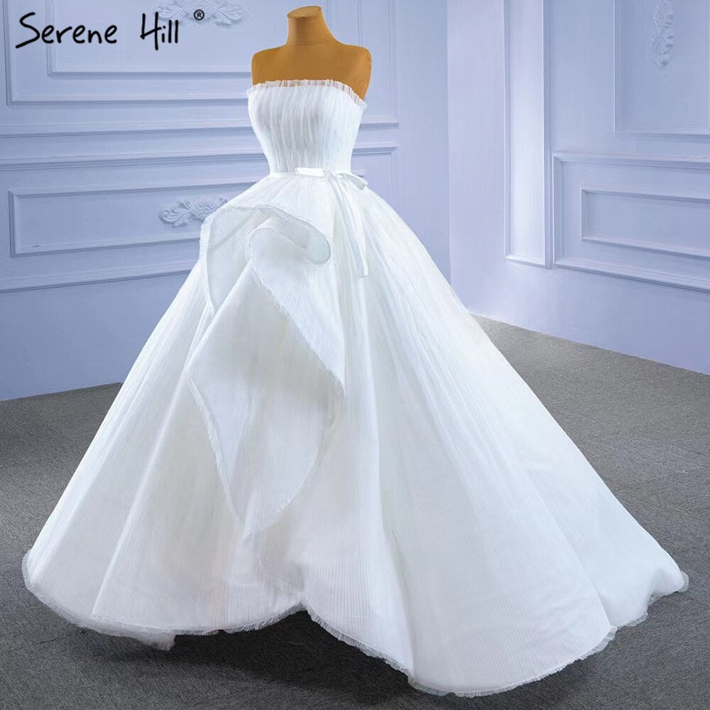 White Srtaplee Sexy Wedding Dresses 2025 Simple Lace Up High-end Bride Gowns HM67302 Custom Made