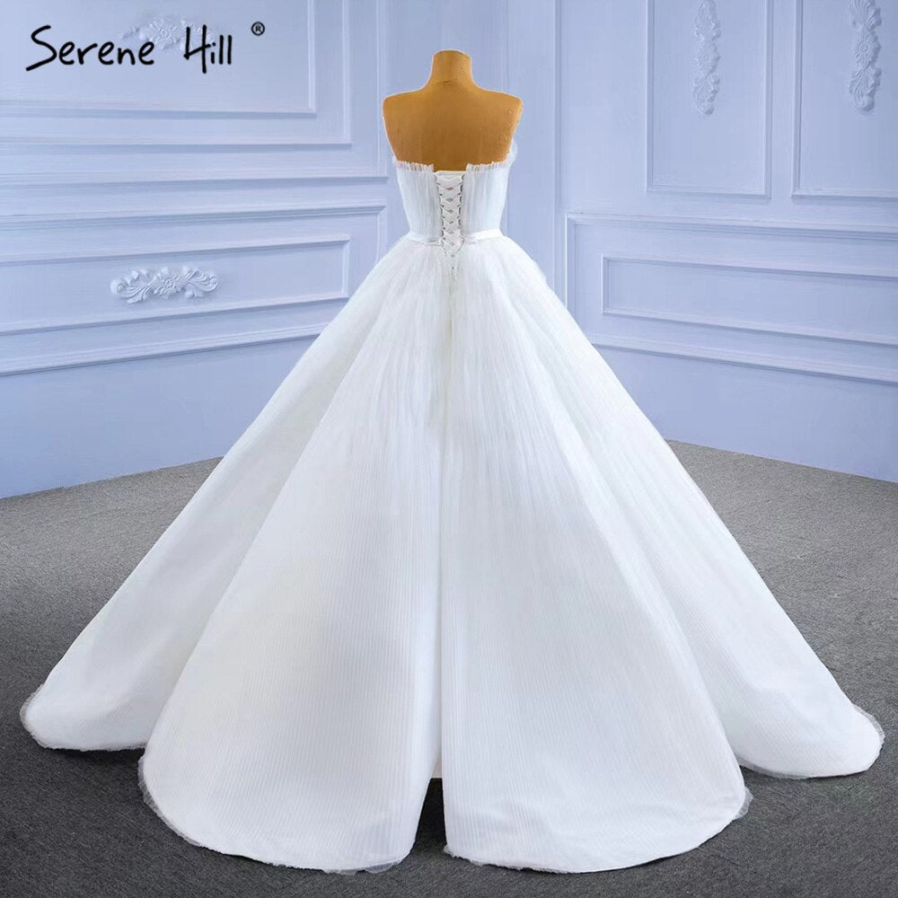 White Srtaplee Sexy Wedding Dresses 2025 Simple Lace Up High-end Bride Gowns HM67302 Custom Made