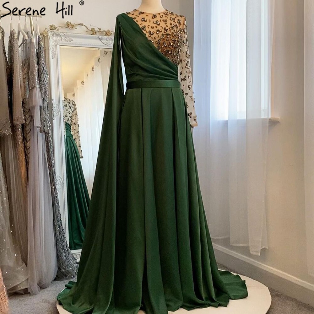 Wine Red A-Line Luxury Evening Dresses Gowns 2025 One Shoulder Diamonds Satin For Woman Party LA70923