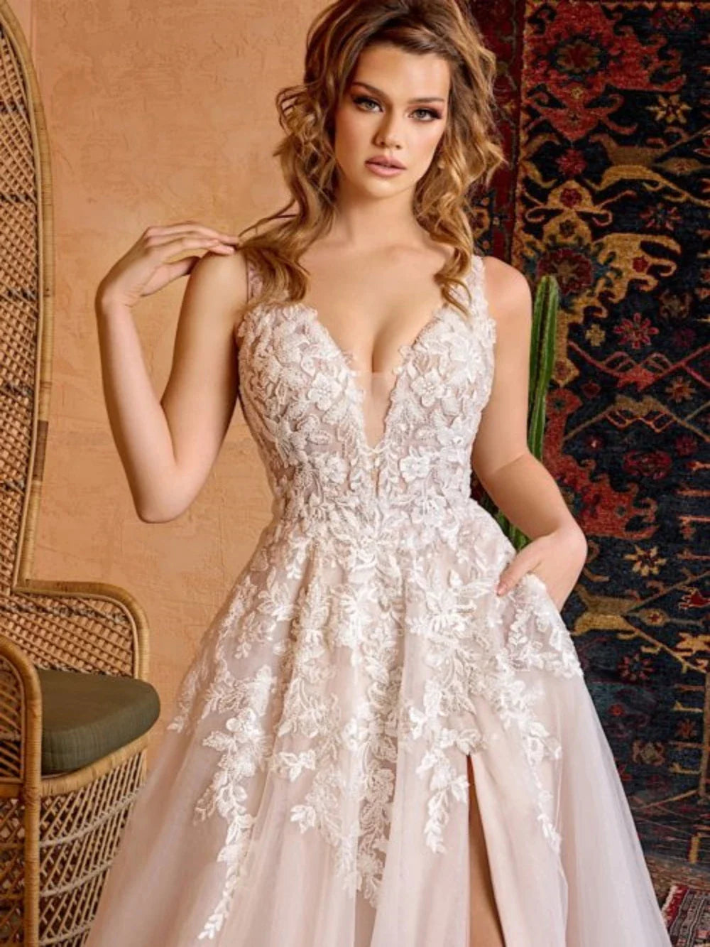Sexy V-neck Tank Sleeve Dress For Bride Classic Appliques Beads Bridal Gown Graceful A-line Long Wedding Dress Robe De Mariée-payinti