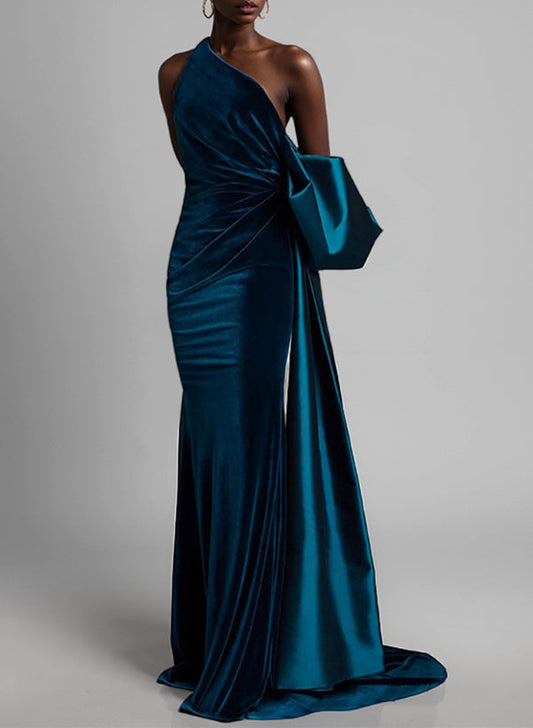 Etui-Linie/Säule One-Shoulder-Träger Kleider für die Brautmutter