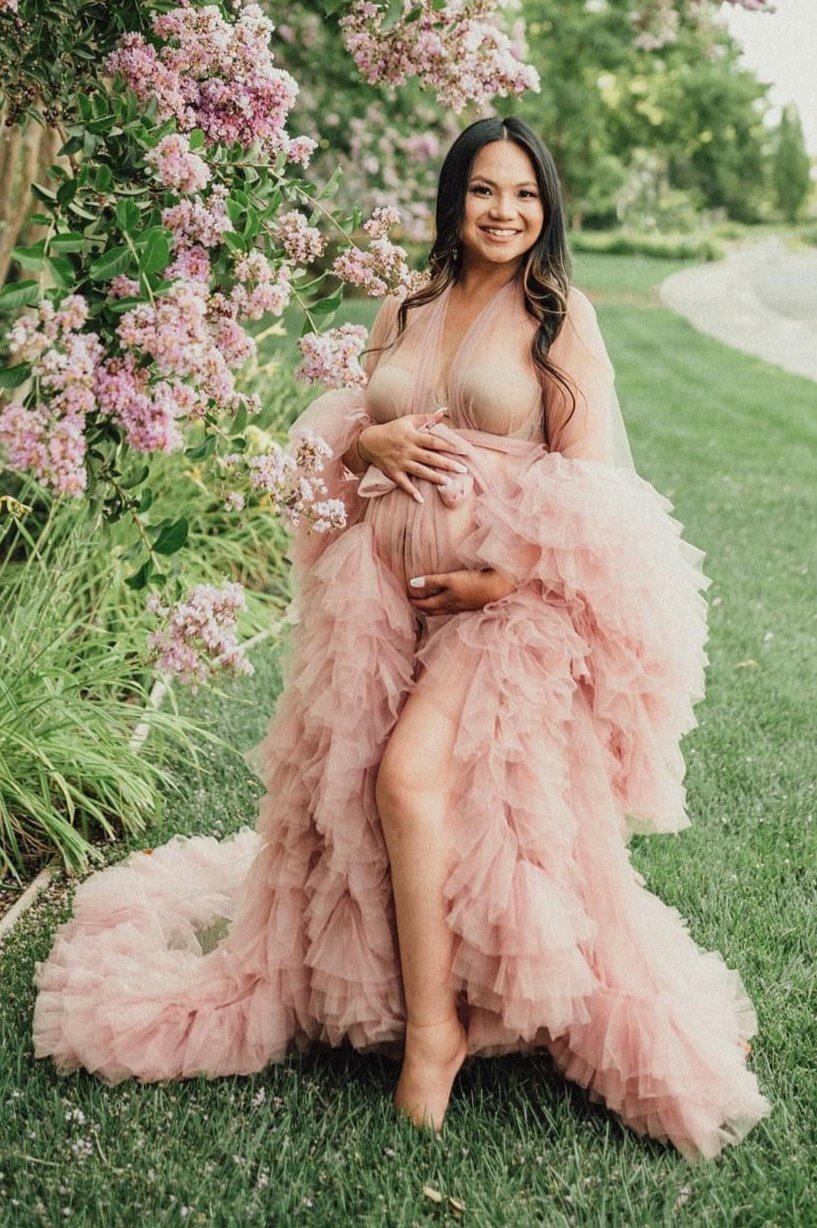 Puffy Tulle Robe Sheer for Maternity Photoshoot SY042 – Sunnderly