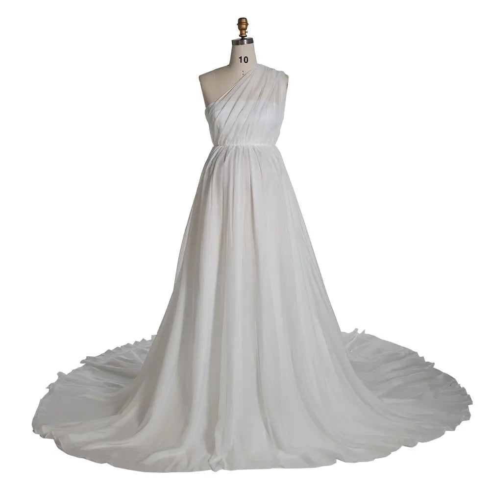 Seidenchiffon-Umstands-Fotoshooting-Kleid Umstands-Fliegenkleid SY240109