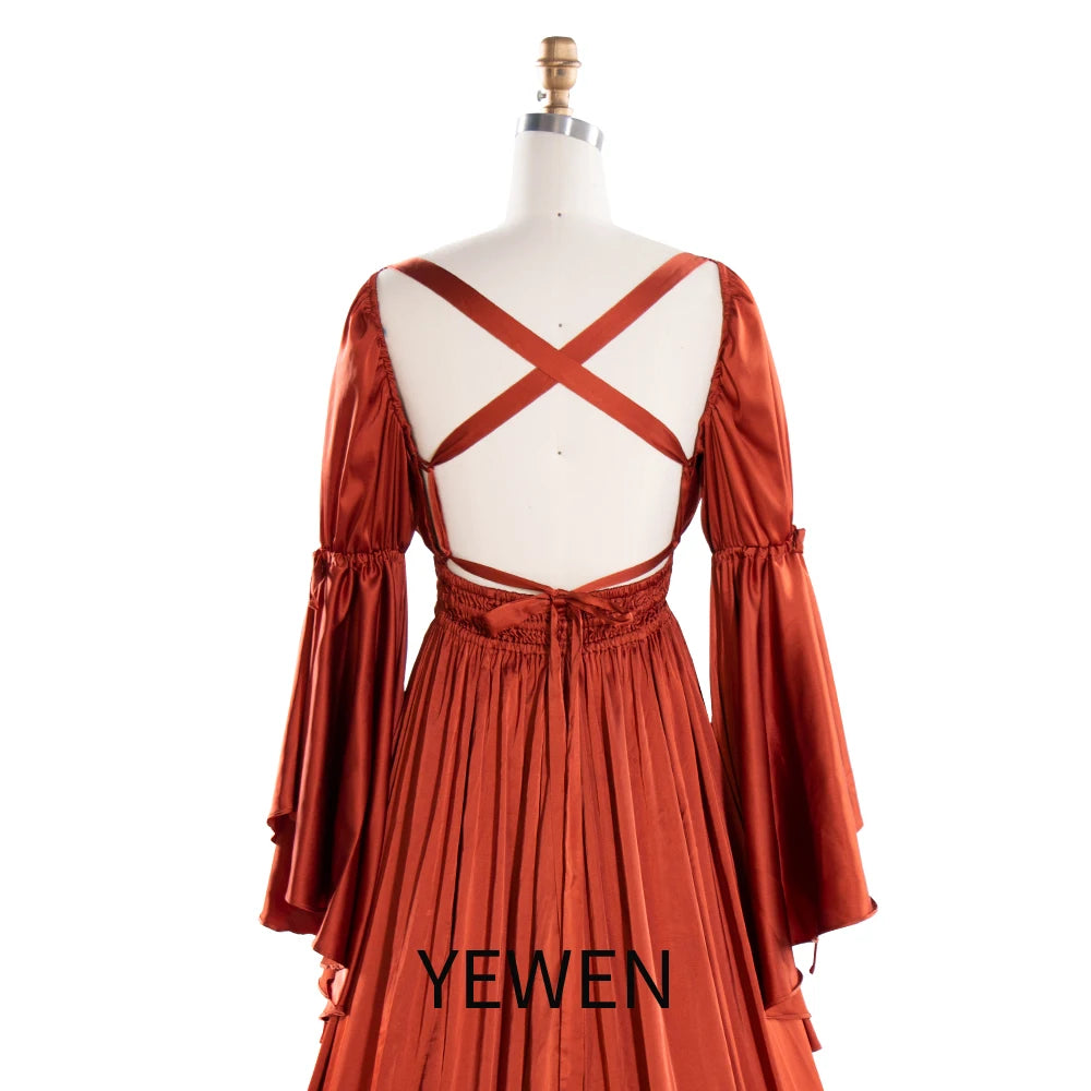 Silkly Satin Long Sleeeves Pregnancy Woman Baby Shower Maternity Dresses for Photoshoot SY240124