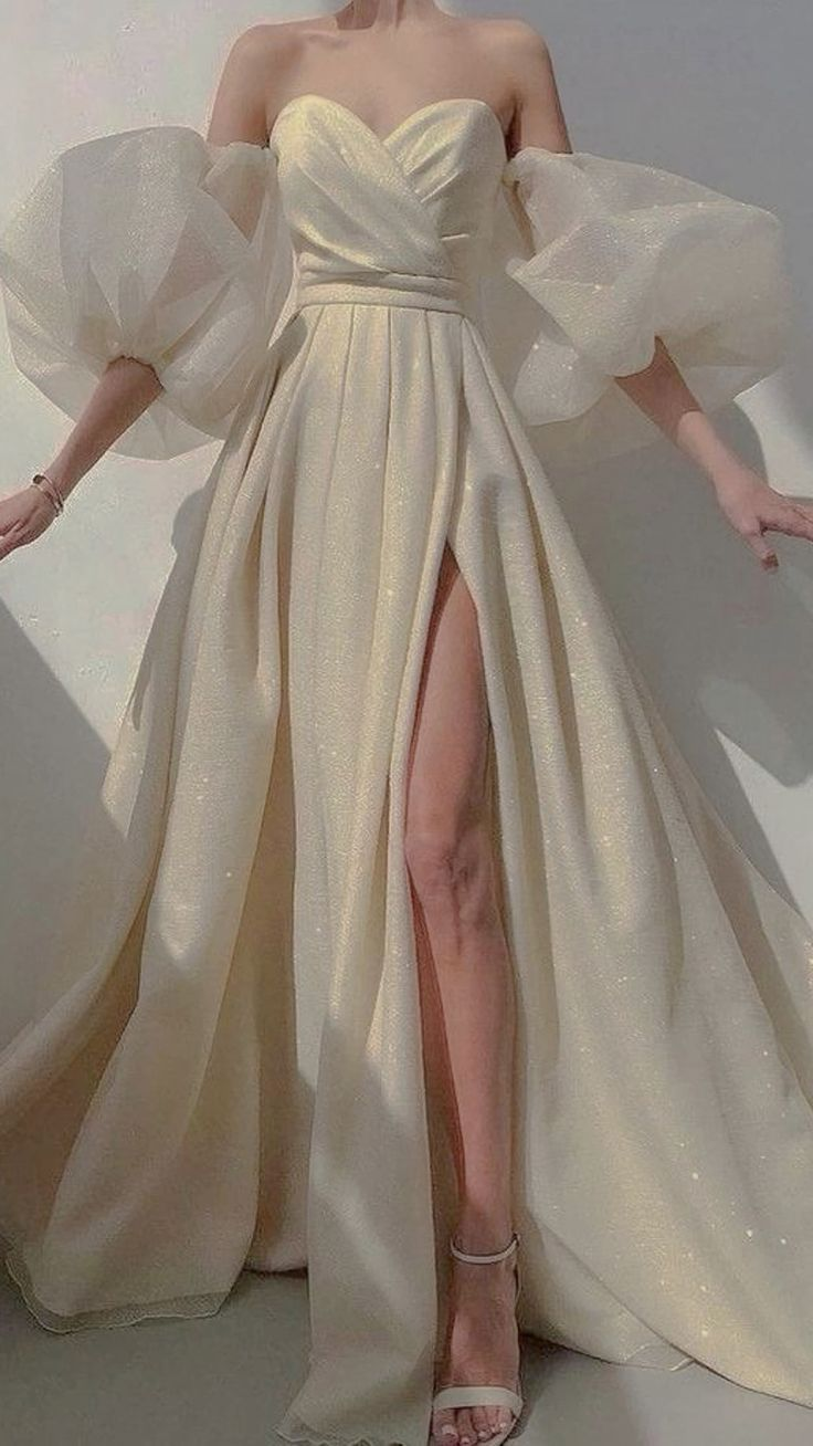 Vestidos de fiesta sexys con mangas abullonadas y brillo, vestidos de fiesta de tul con cola larga, vestidos de noche para graduación Y4684