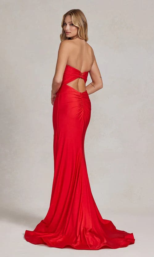 Rotes Ballkleid mit herzförmigem trägerlosem Abendkleid SYP49