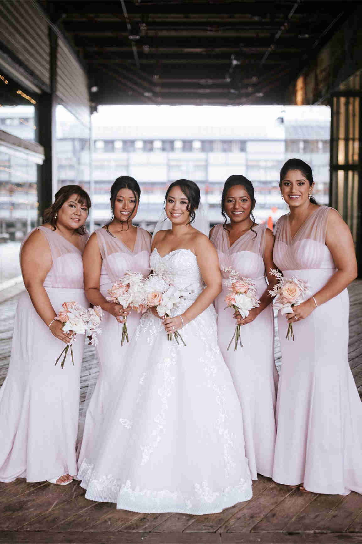 White Mermaid Bridesmaid Dress SCB60