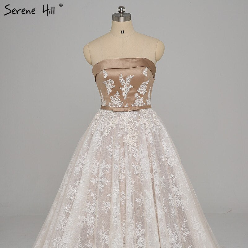 On Sale no return no refundSale Vintage Sleeveless Appliques Satin Prom Dresses 2025 Strapless Sexy Evening Party Dress Longo Real Photo HA2143