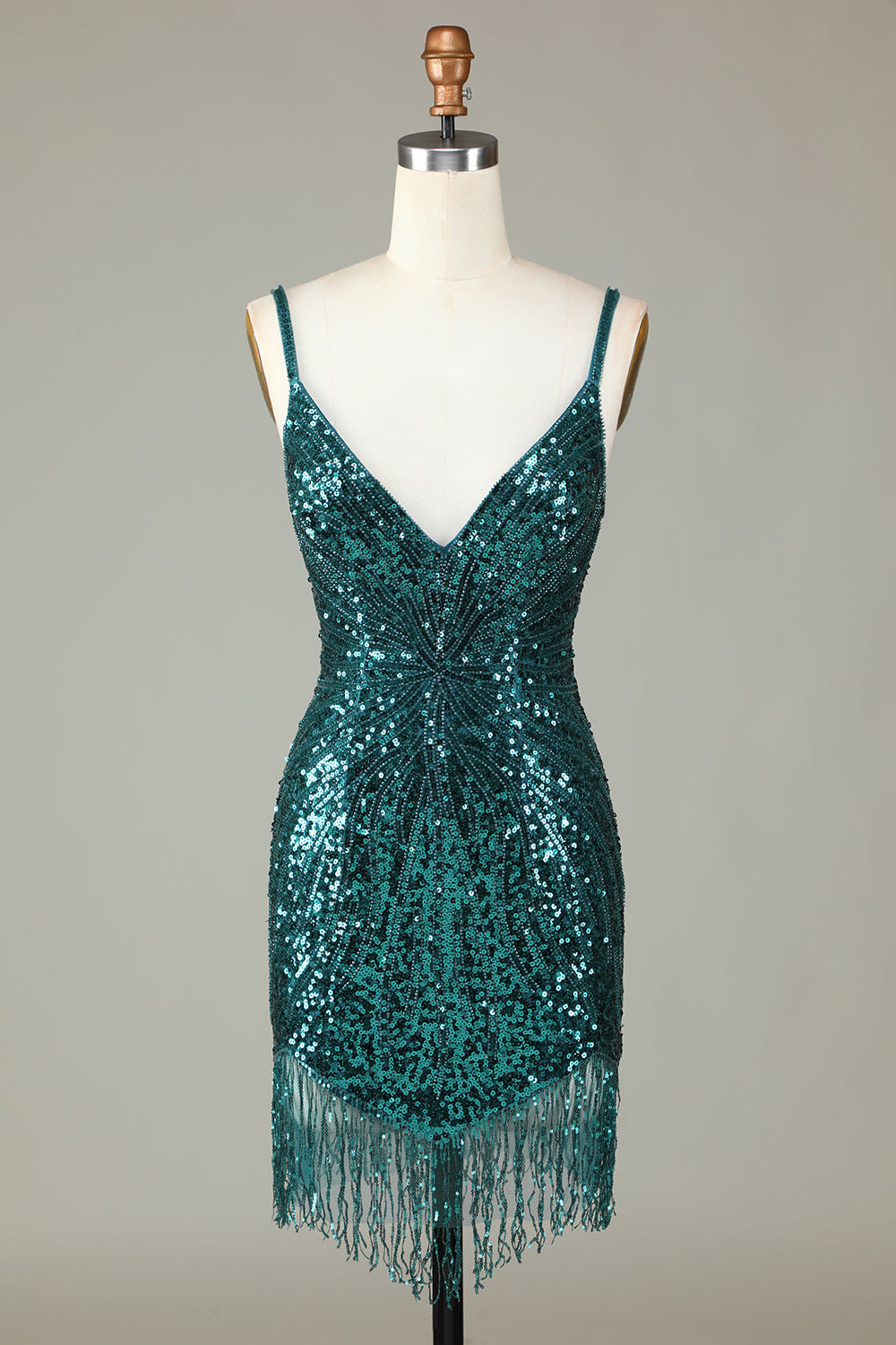 Glitzerndes, weißes, figurbetontes, kurzes Homecoming-Kleid mit Schnürung am Rücken, Perlen und Quaste