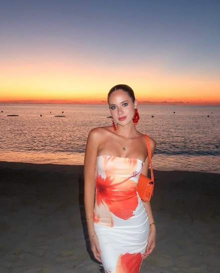 Hermoso vestido de fiesta de satén sin tirantes con estampado floral, vestido de noche Y8239