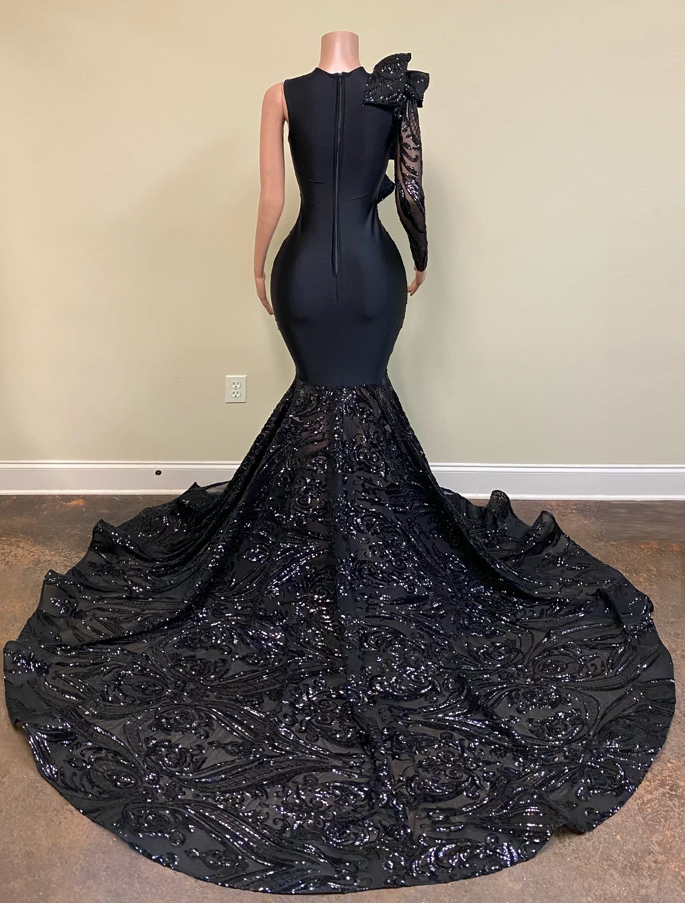 Vestidos de fiesta negros, vestidos de fiesta de sirena, vestidos de fiesta con volantes, vestidos de fiesta con lentejuelas, vestidos de noche personalizados Y1868