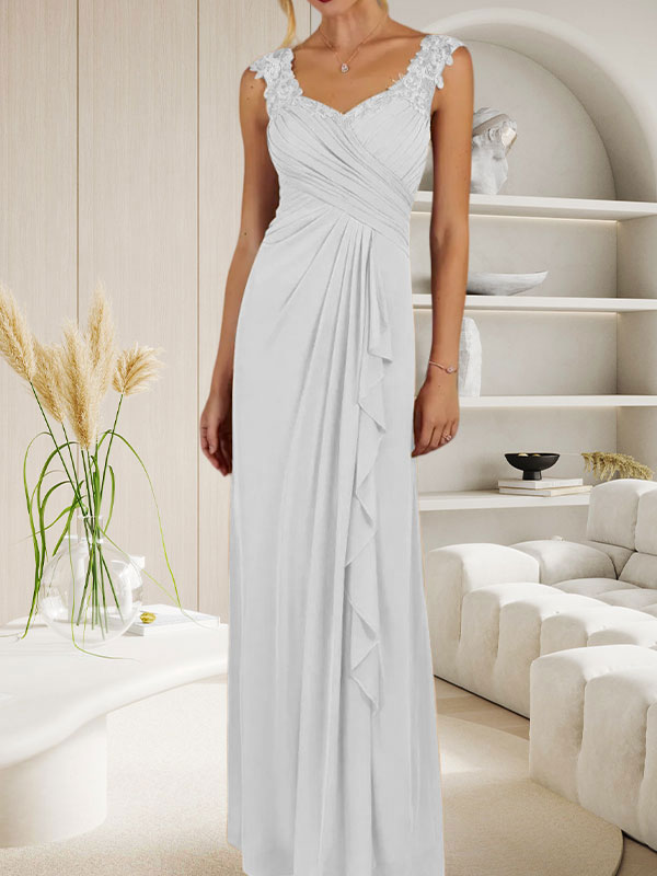Champagnerfarbenes A-Linien-Kleid mit herzförmigem Ausschnitt und plissiertem Netzstoff