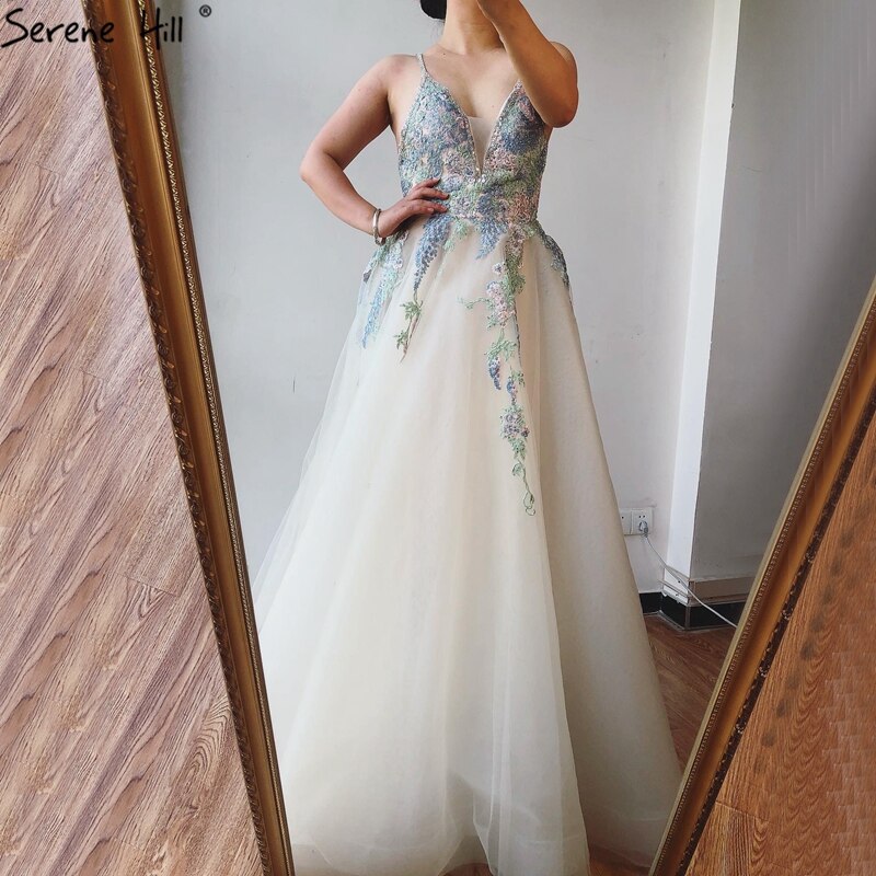 On Sale no return no refundSale White A-Line Sleeveless Sexy Lace  Prom  Dresses 2025 Tulle Crystal Prom Party Dress LA70475