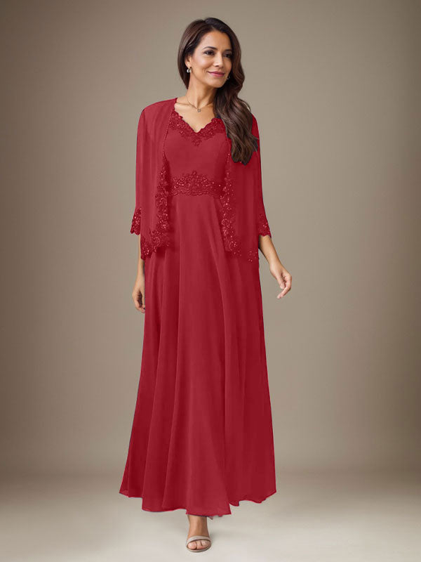 Pflaumenfarbenes A-Linien-Chiffonkleid mit Pailletten