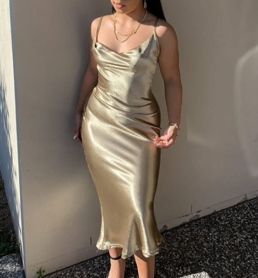 Vestido de noche retro sexy de satén con tirantes y espalda descubierta para mujer, vestido de fiesta ajustado Y4133