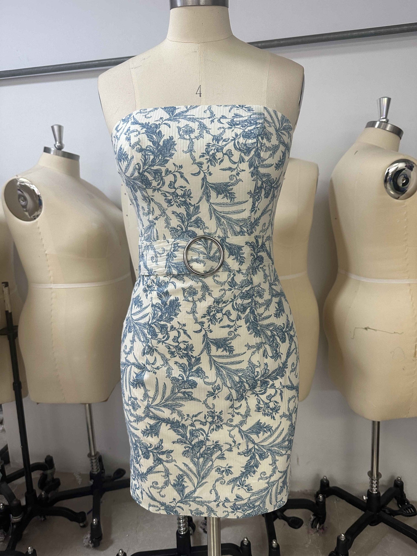 Print Floral Short Homecoming Dress,Strapless Party Dress Y3080
