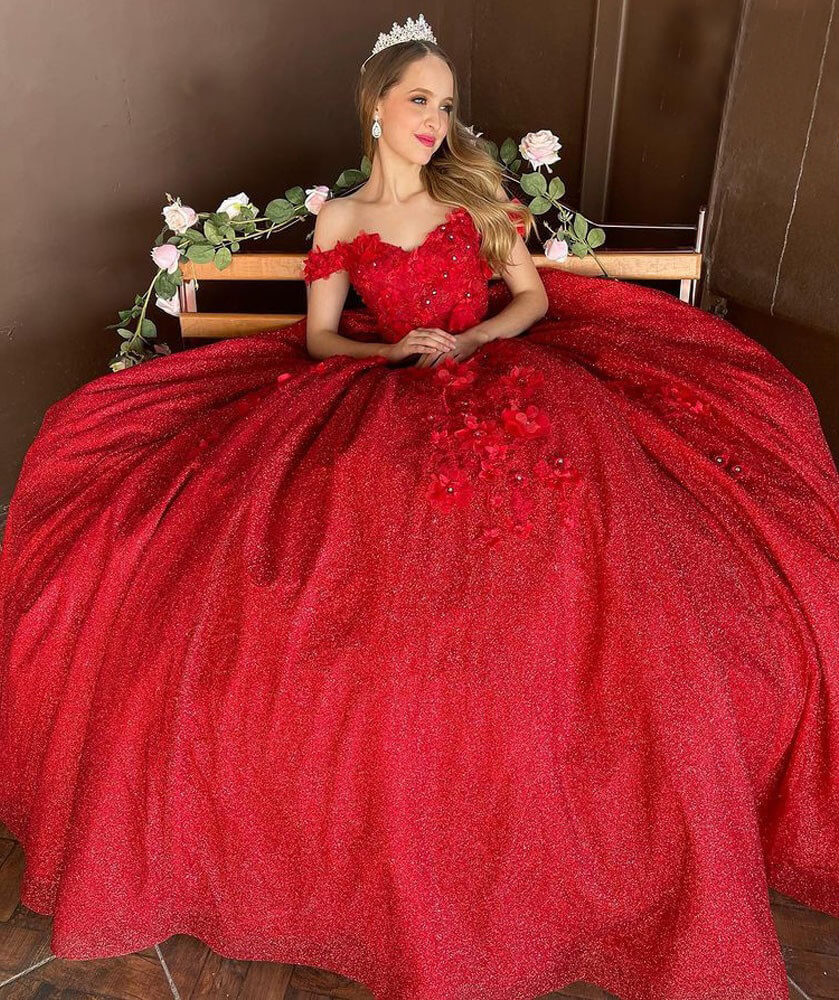 Vestidos de quinceañera con lentejuelas brillantes y apliques 3D, recién llegados, vestido de fiesta Y1228