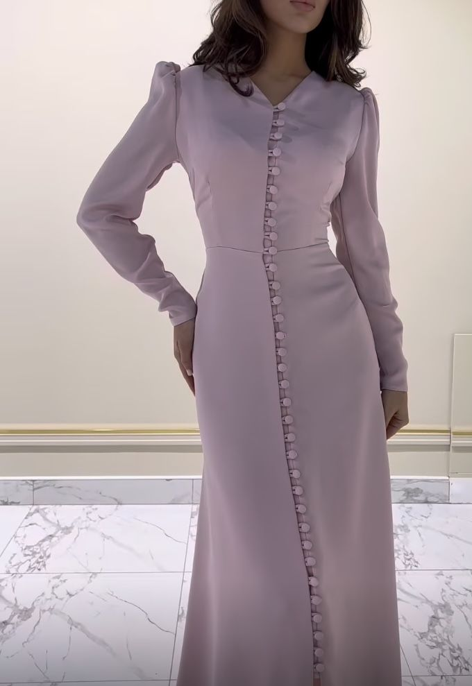 Elegant Long Sleeves Sheath/Column Prom Dress Charming Evening Dress Y4636