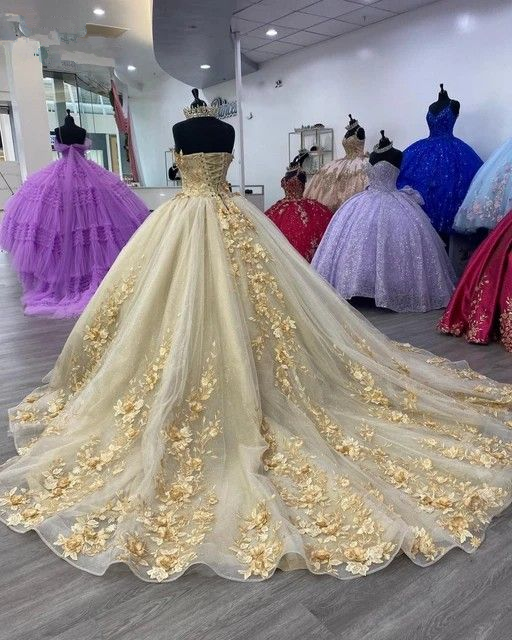 Vestidos de quinceañera sin tirantes, vestidos de baile, vestidos de quinceañera con vuelo, vestidos de desfile de novias para adolescentes, Y2853