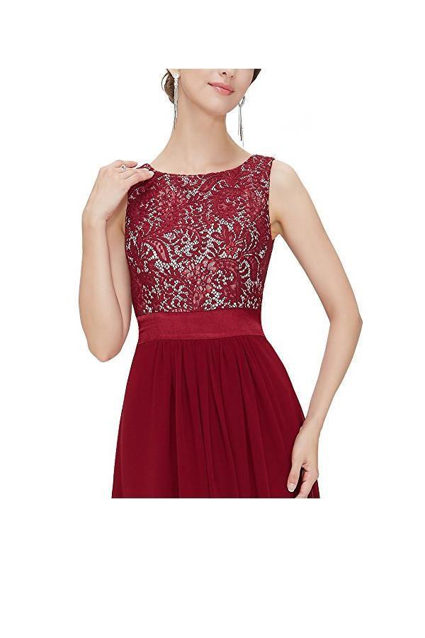 A-Linie Chiffon Rundhals Abendkleid Partykleid Ballkleid PG269