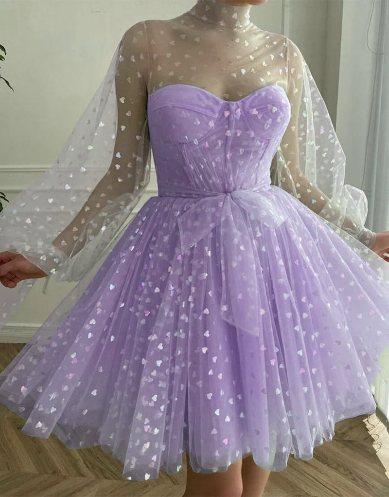 Gemma | Vestido de fiesta con corsé en forma de A y mangas
