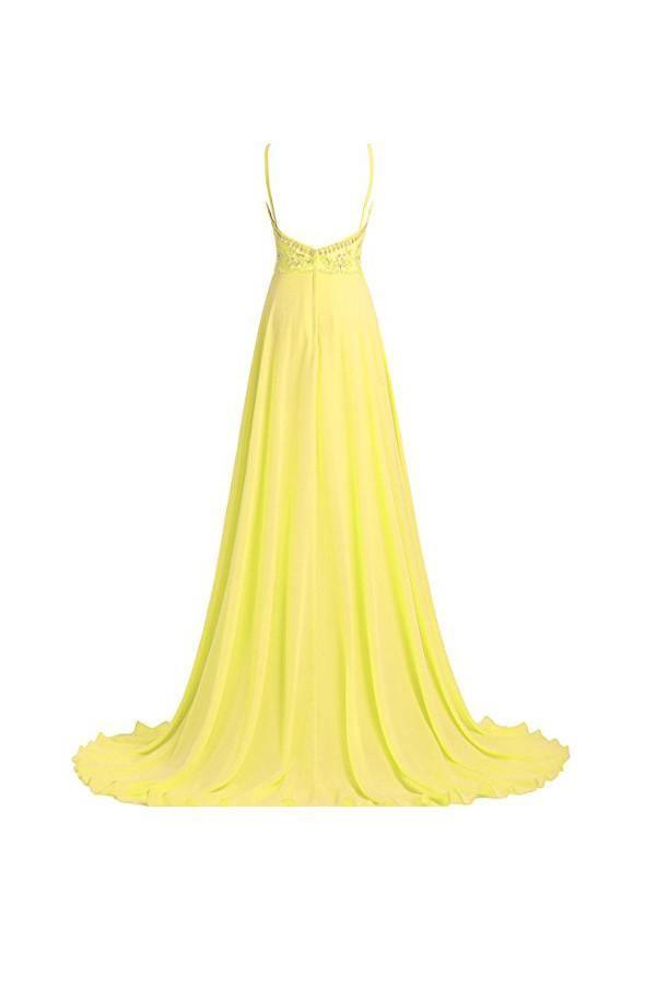 A line Straps Beading Long Prom Dresses Evening Dresses PG272