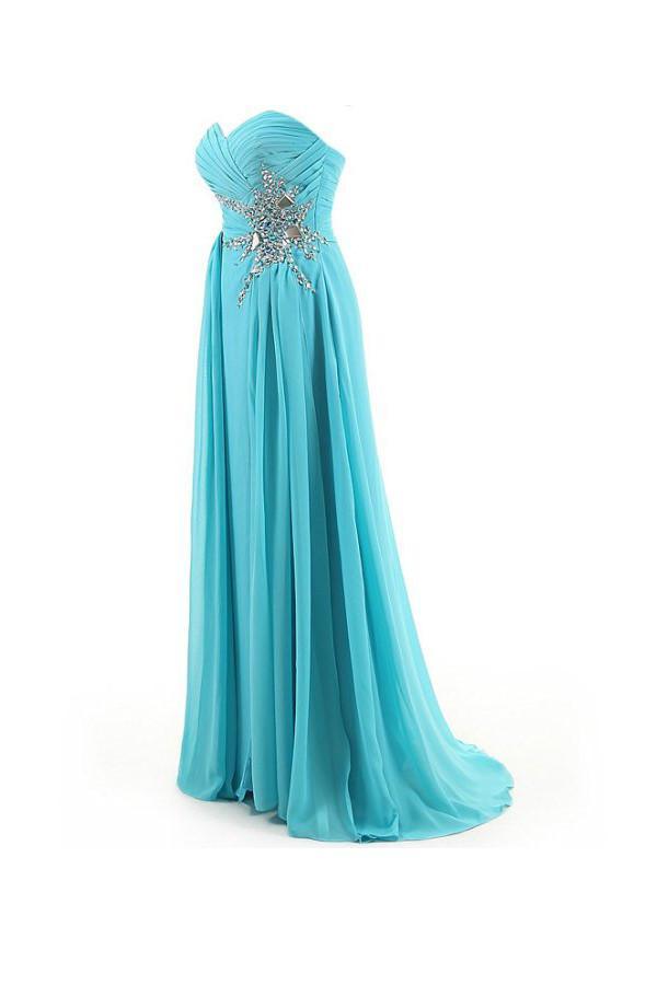 A-Linie Herzausschnitt Perlenbesetzt Chiffon Ballkleid Abendkleid PG262