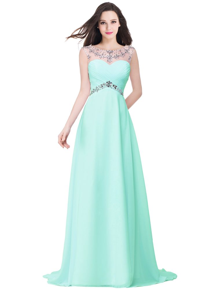 A-Linie Herzausschnitt Kristall Chiffon Abendkleid
