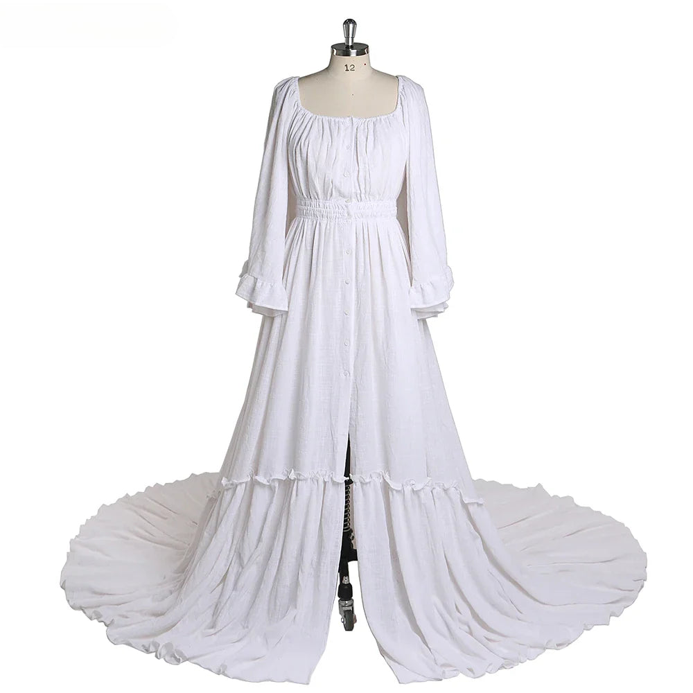 Vestidos de maternidad con mangas anchas y cintura elástica para sesión de fotos, vestidos para baby shower, YEWEN SY21829