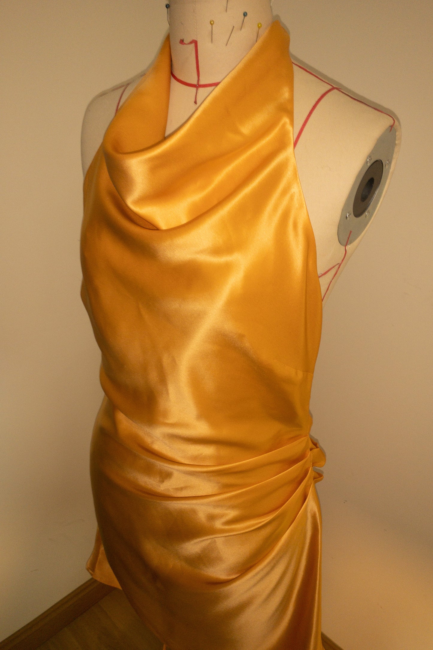 100% Mulberry Silk Alias Halter Neck Mini Dress
