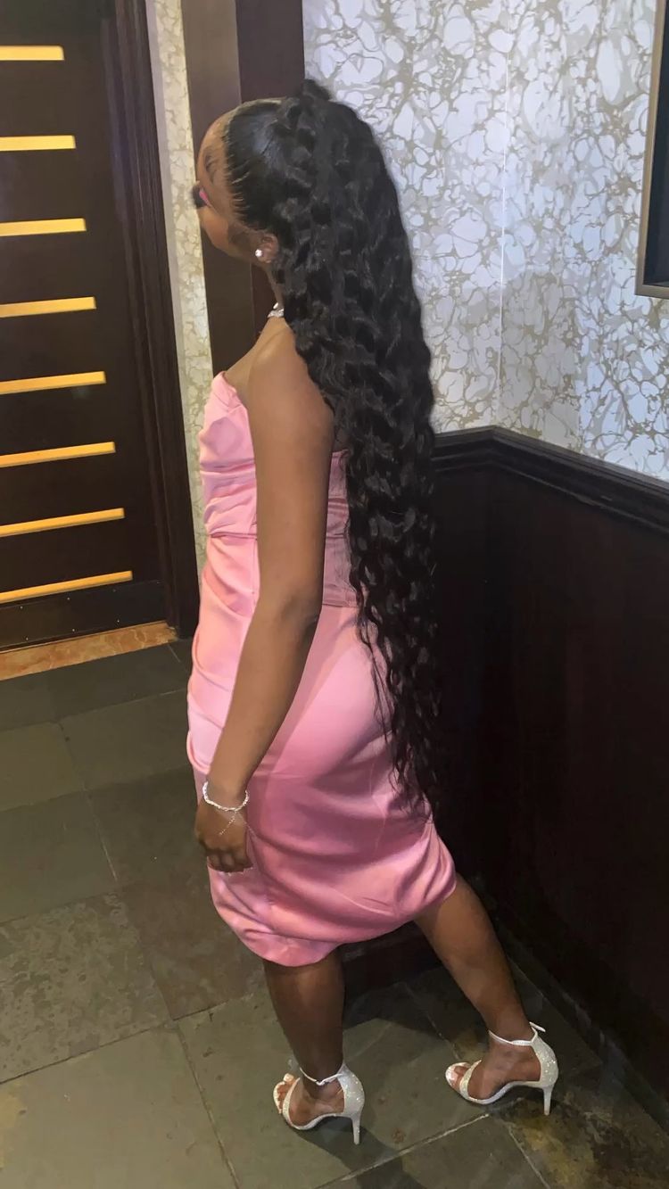 Pink 19th Birthday Dress Outfit Black Girl,Lovely Pink Strapless Homecoming Dress Y643