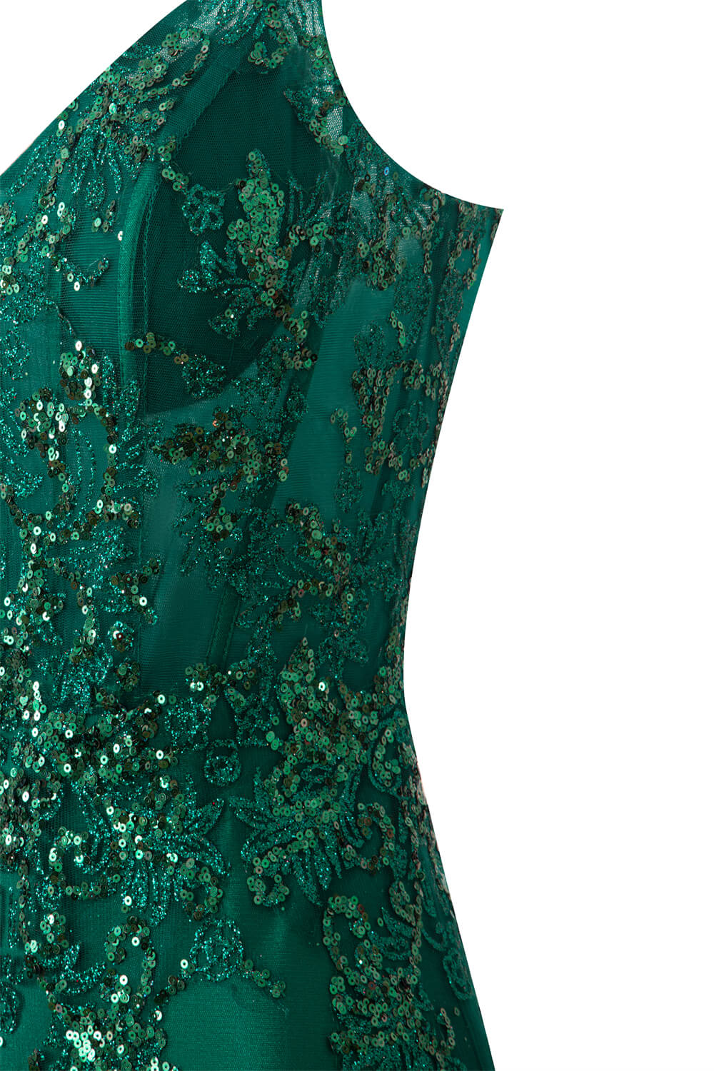 Brooklyn | Vestido de fiesta corto de satén con escote en V y apliques