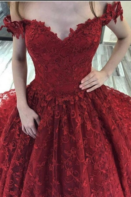 Vestidos de novia de corte A con hombros descubiertos y encaje de Bungudry