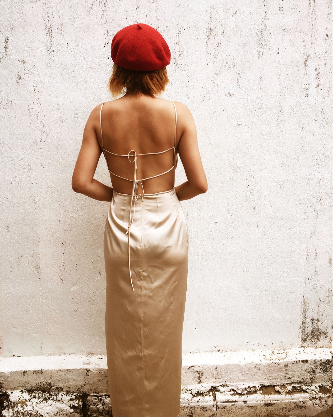 Champagne Mulberry Silk Slip Dress