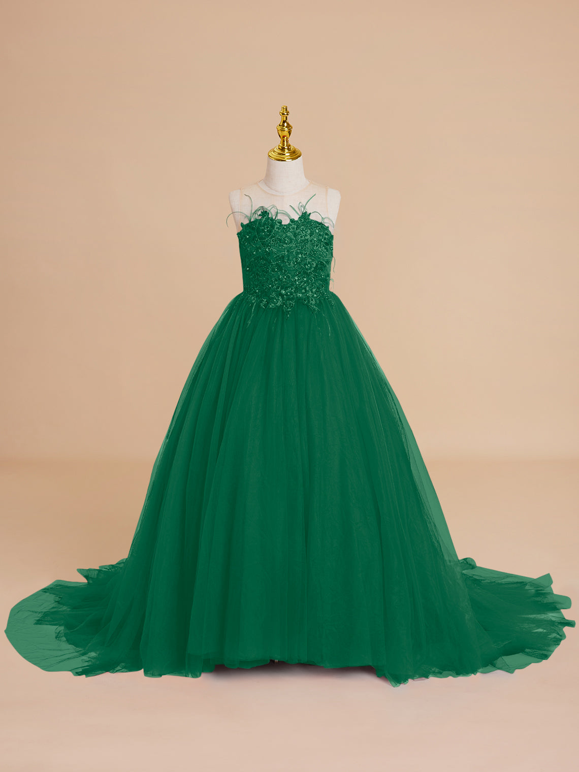 Ball-Gown/Princess Tulle Sweep Train Flower Girl Dress