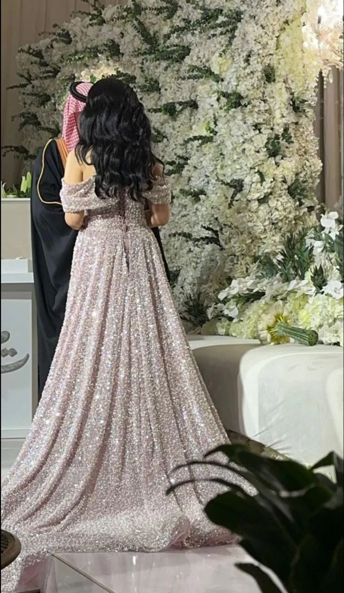 Hermoso vestido de novia con hombros descubiertos y lentejuelas, corte sirena, vestido de noche para graduación Y7630