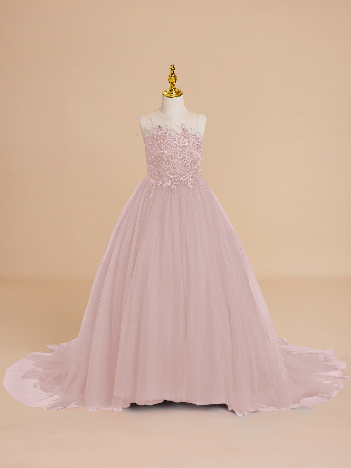 Ball-Gown/Princess Tulle Sweep Train Flower Girl Dress