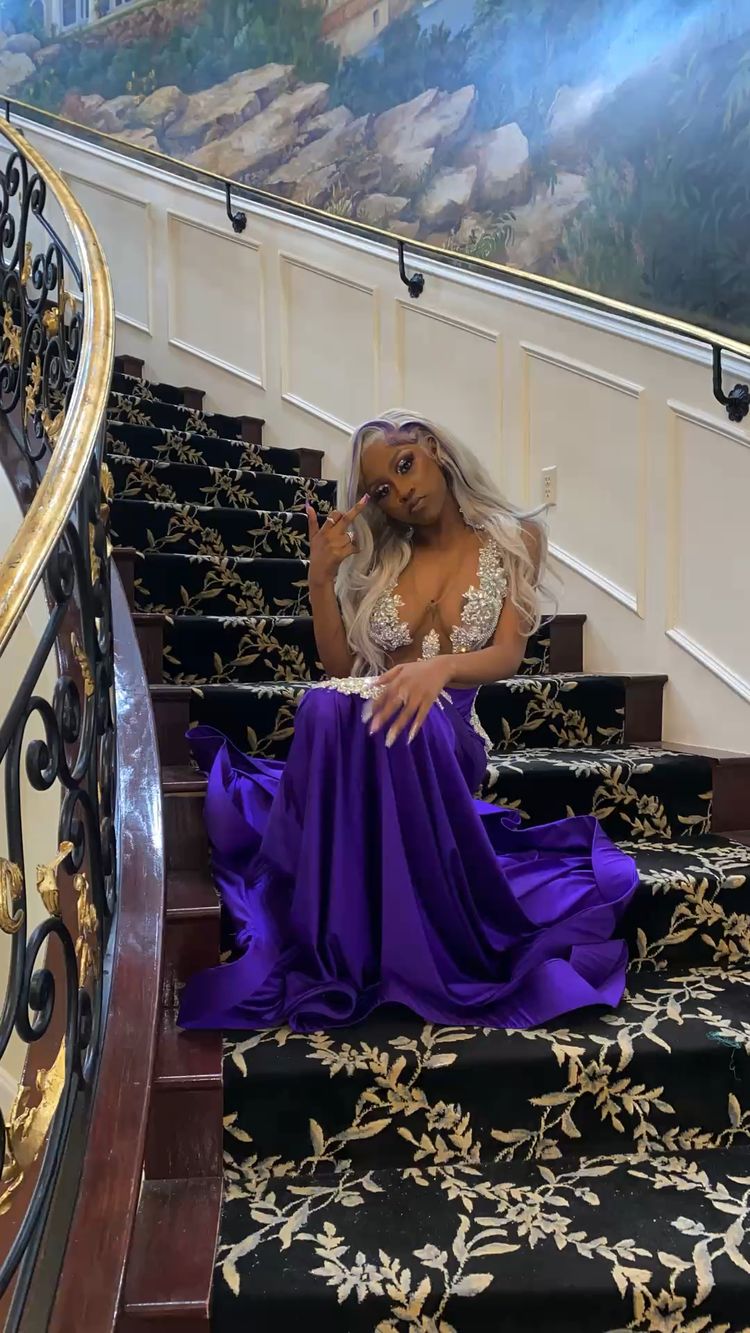 Sexy Lila Meerjungfrau Ballkleid, Charmantes Abendkleid Y1708
