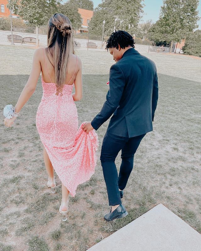 Rosa Pailletten Lange Abendkleider Mit Kreuzrücken Y625