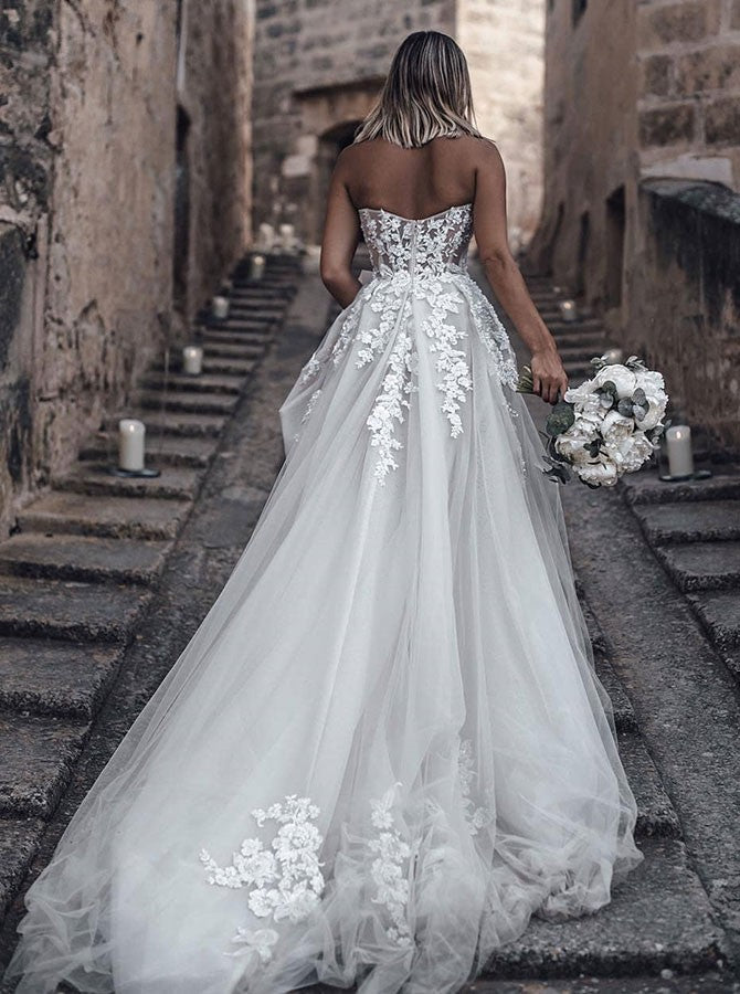 Elegant Princess A-Line Wedding Dresses with Lace