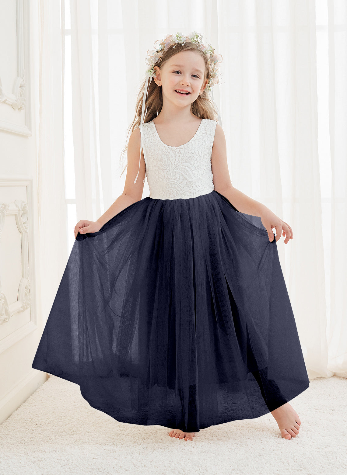 Enchanted Tulle Lace Flower Girl Dress