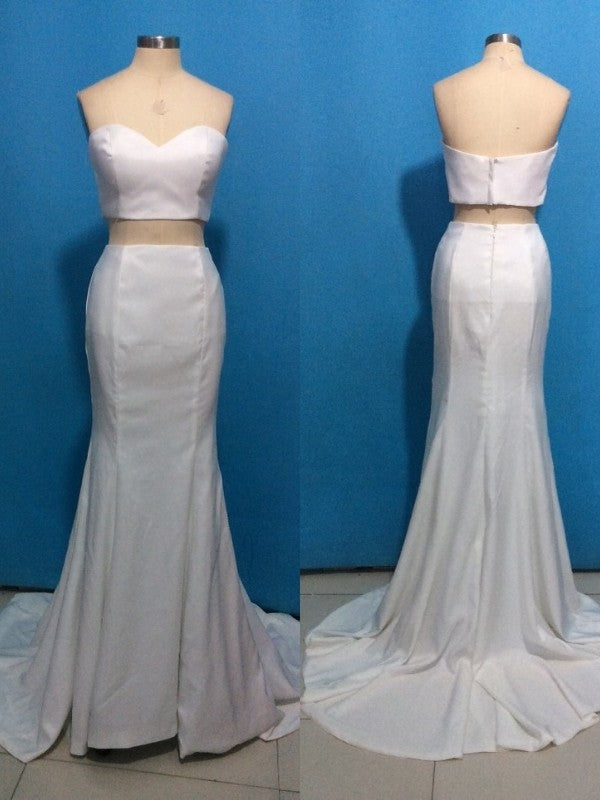 Hermosos vestidos de fiesta sin mangas de crepé elástico con escote corazón y corte sirena
